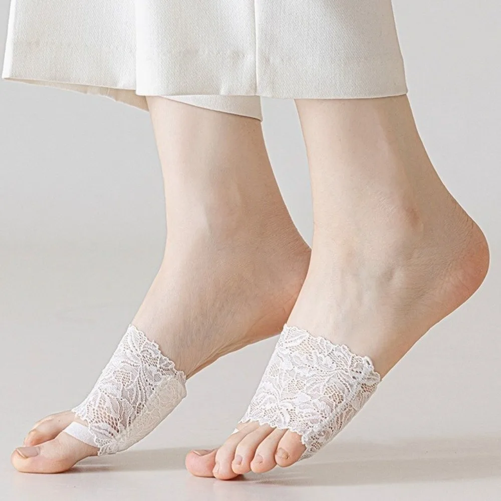 1 Pair Dancing Socks Anti-slip Forefoot Pads Lace Breathable Invisible Socks Seamless Thin No Show Socks Summer