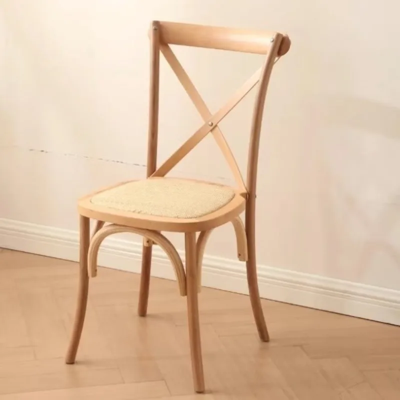 Nordic all solid wood chair beech wedding back fork chair log color negotiation living dining room back chair furniture