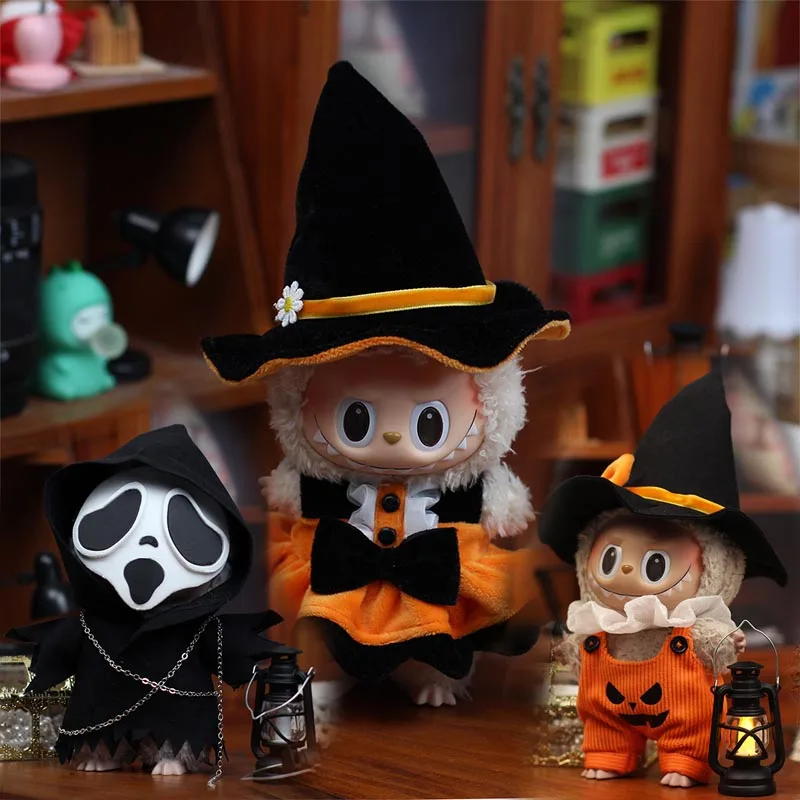 

Only Clothes For 17cm Labubu Clothes Universal Sitting Standing Accessories Halloween Outfit Labubu Clothes Halloween Costume Se