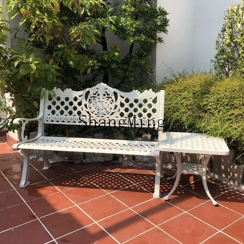 

ZYY outdoor park small coffee table bench outdoor courtyard garden balcony bench row chair