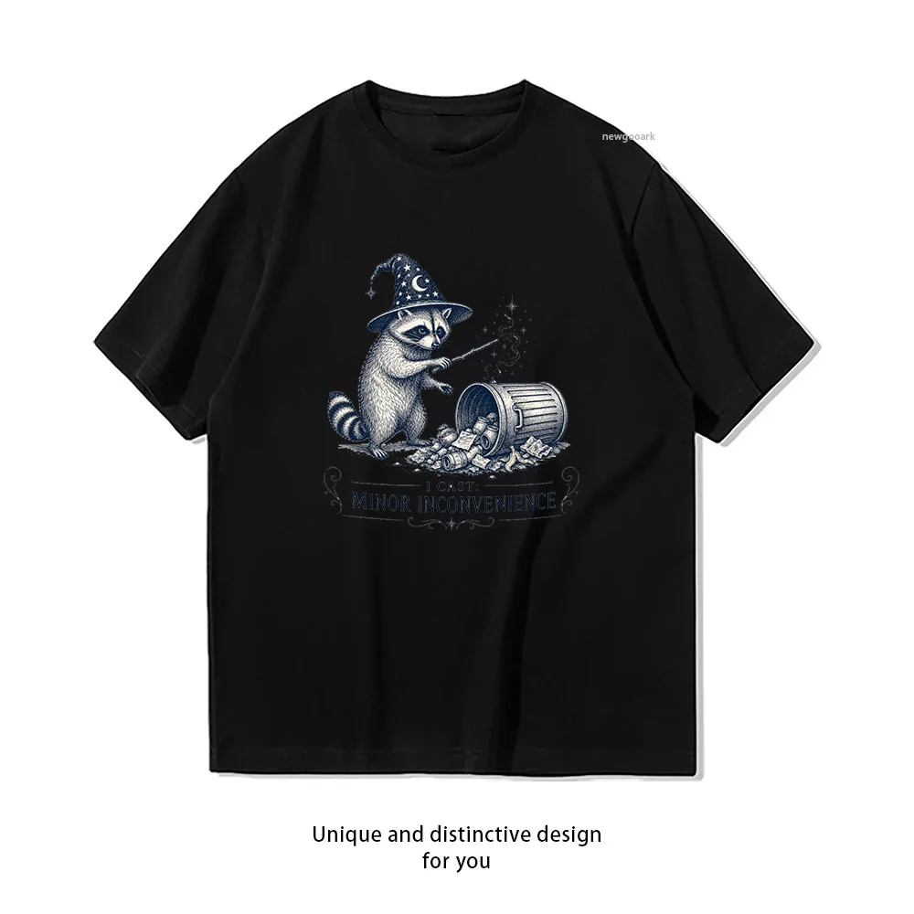 Funny Racoon I Cast Minor Inconvenience T-shirt Woman Man Summer Cotton Graphic T Shirts Adult Streetwear O-neck Tops Tee