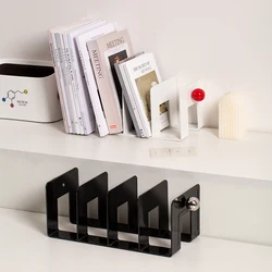 【Epeiushome】 Book Stand Acrylic High Color Value Desktop Textbook Storage Artifact File Holder Book Holder Office Supplies