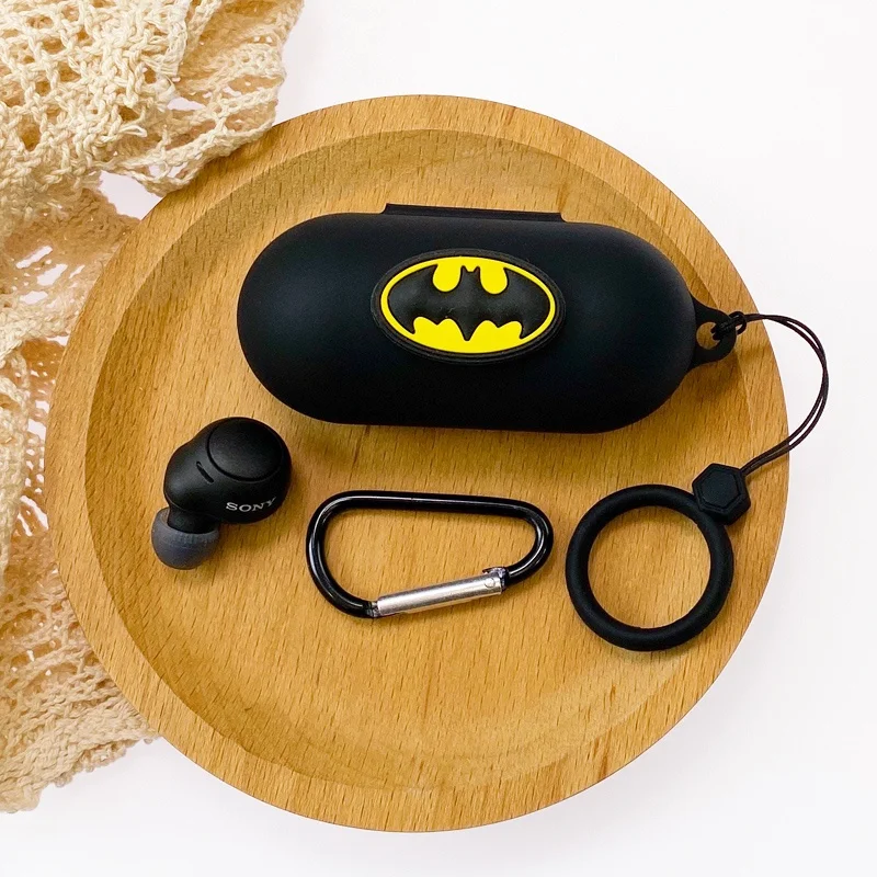 Earphone Case for Sony WF-C500 Bluetooth Headset Cover for Sony WF-C700N DIY Marvel Batman Cartoon Soft Shell with keyring