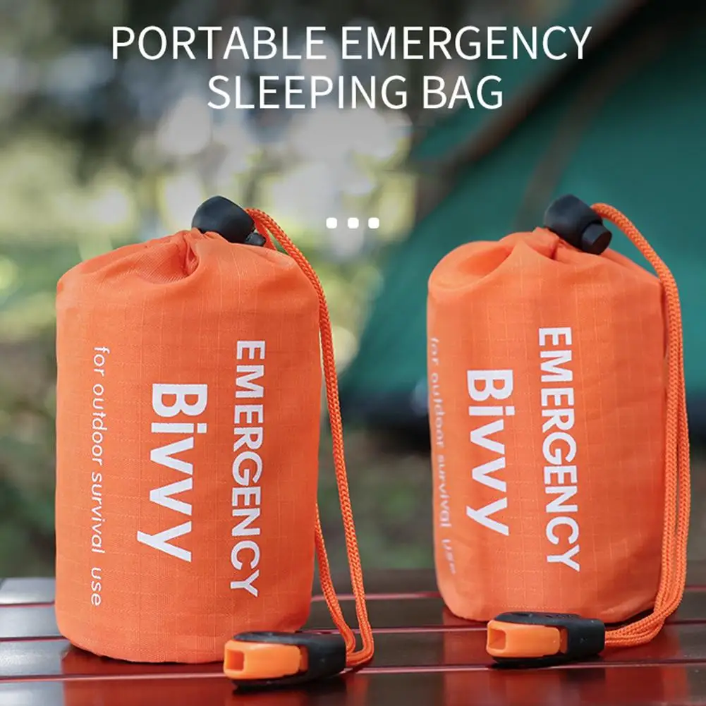 Outdoor Emergency Survival Sleeping Bag Thermal Blanket Mylar Waterproof Reusable Sack Portable Camping Hiking Emergency Gear