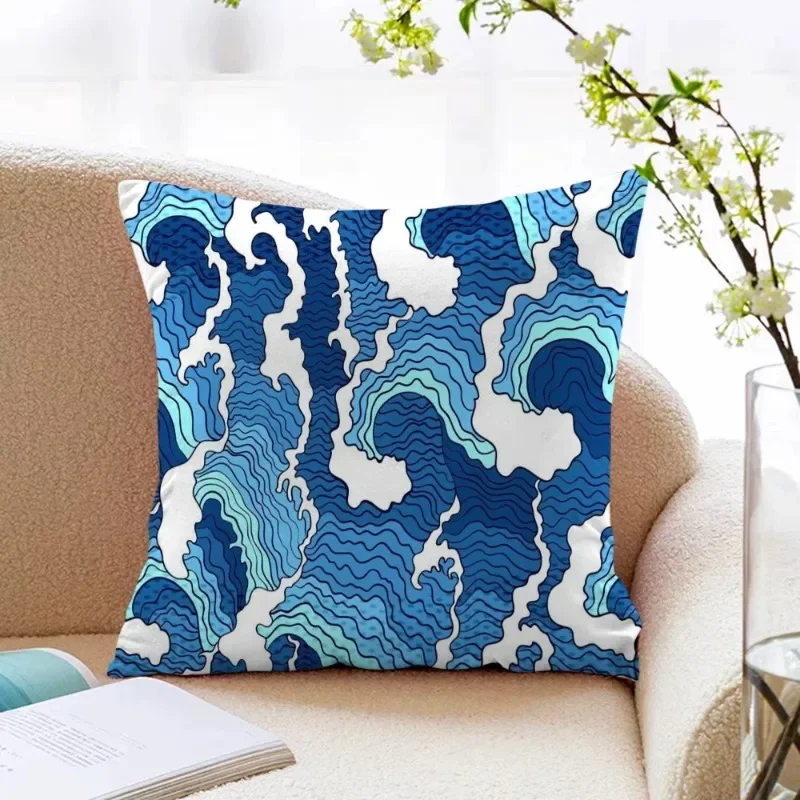 The Great Wave Decorative Pillowcases, Bed pillowcase for Sofa,  Kids Pillow Cover, 45x45