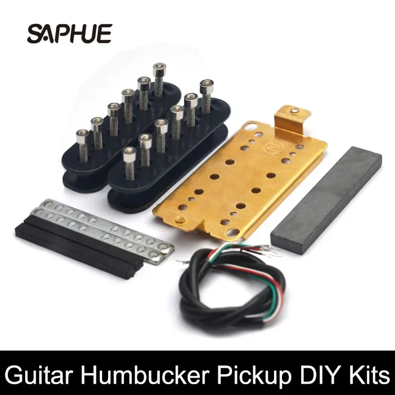 Humbucker Pickup Kits, Ceramic, Plastic Bobbin, Hexagon, Adjustasble Pole Piece, 4C Cable Pickup Kits, DIY Kits