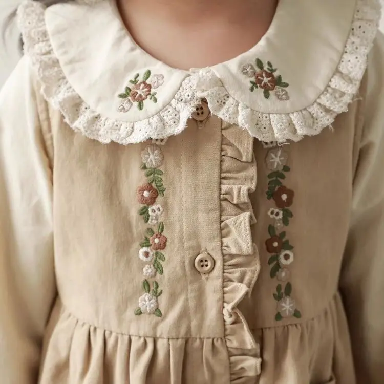 

2024 Baby Girls Clothing Set Tops Shirts+Dress,spring Autumn Kids Children Embroidery Casual 2pc Birthday Princess Clothes Sets