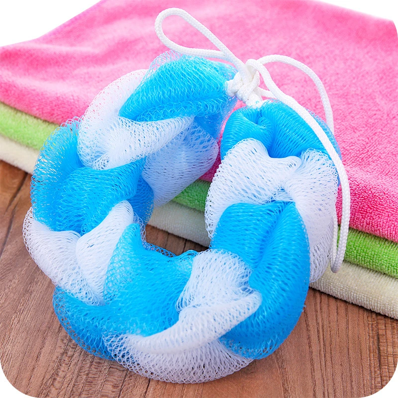 Soft Exfoliating Loofah Bath Shower Sponge Long Stretch Back Sponge with Rope Back Strap Body Skin Health Cleaning Tool