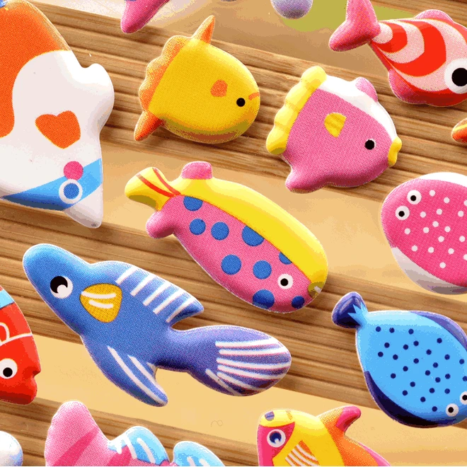 Sea Life Animal Shark Dolphin Fish Stereo 3D Bubble Sticker Diary Sticker Decoration Stationery Stickers