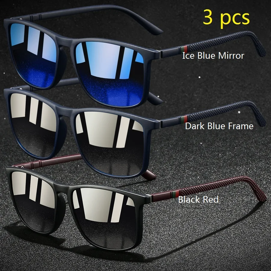 3PCS Mode Vintage Überprüfen Quadrat Sonnenbrille Männer Frauen Fahren Angeln Luxus Marke Designer Sonnenbrille Retro UV400 Brillen – Detail 4