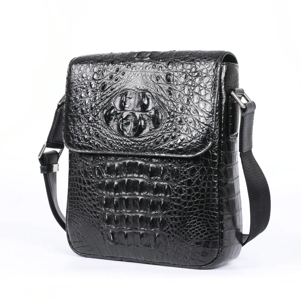 Bolsa de Ombro de Couro Crocodilo para Homens, Bolsa Mensageiro Empresarial, Alto Grau, Grande Capacidade, Novo Designer, 50, 50