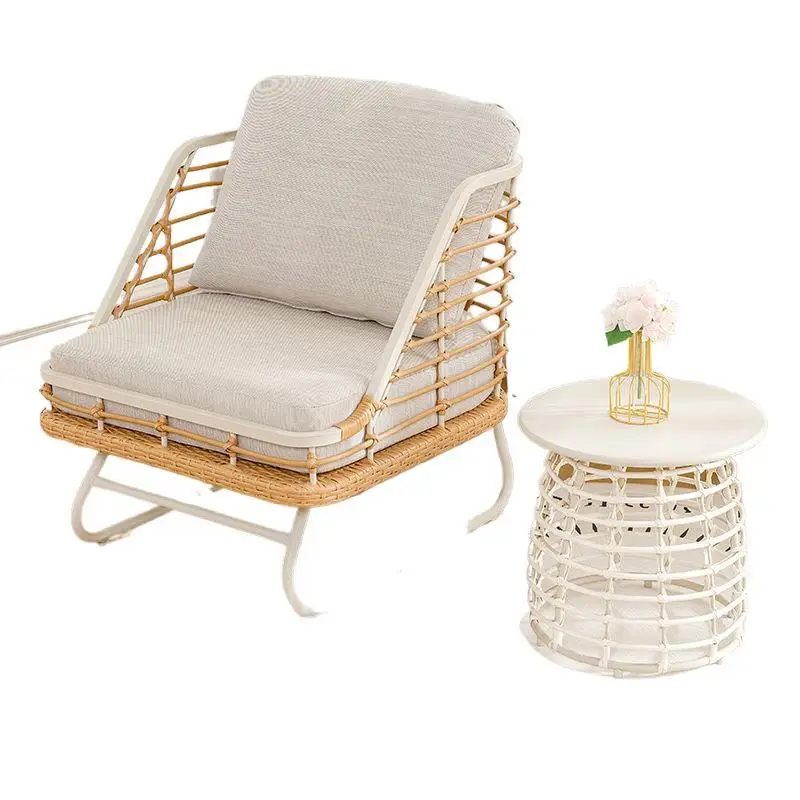 

Sofa chair single lazy tatami woven rattan living room balcony modern simple light luxury high-end stool