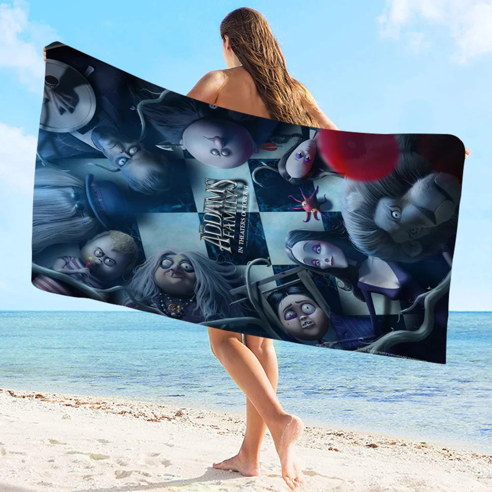 

A-Add-ams Family Microfiber Printed Beach Towel Mountain Climbing Yoga Beach Swimming Running Absorbent Soft Towel
