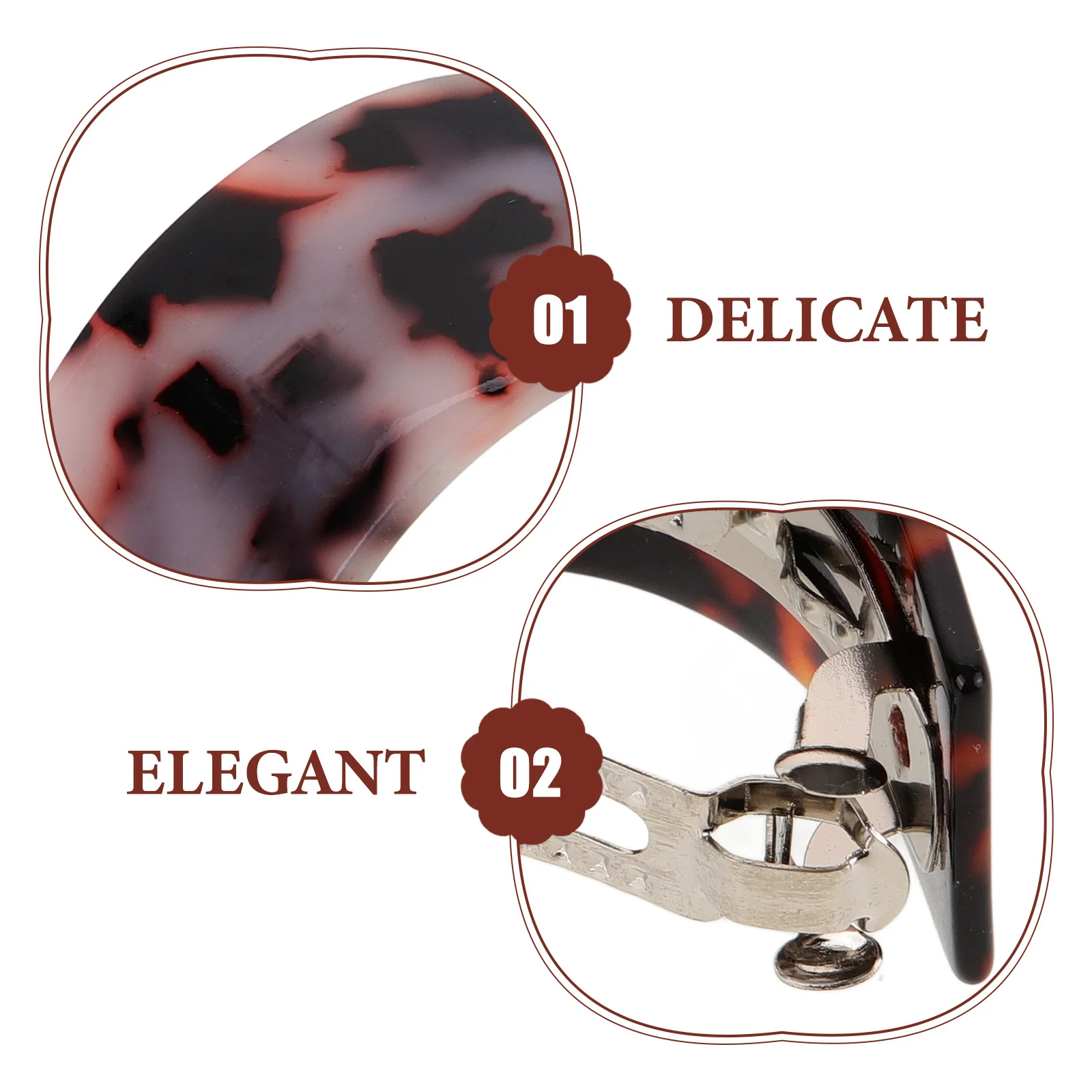 

4Pcs Tortoiseshell Hair Spring Clips Elegant Lightweight Semicircle Hairpins Ponytail Holder Women Hair Accessories