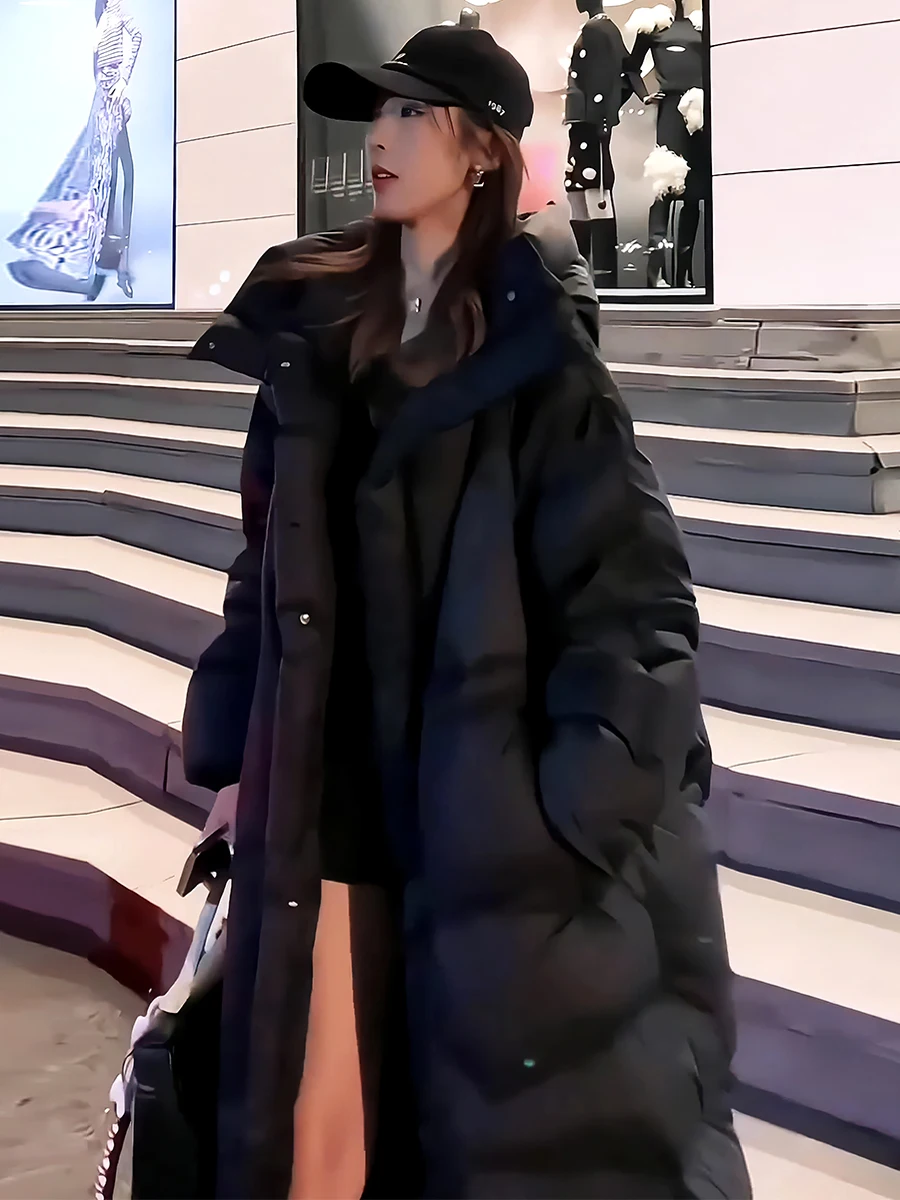 

Женская длинная утепленная белая пуховая куртка-пуховик, теплая, объемная, для повседневной носки, зимняя, новая модная модель