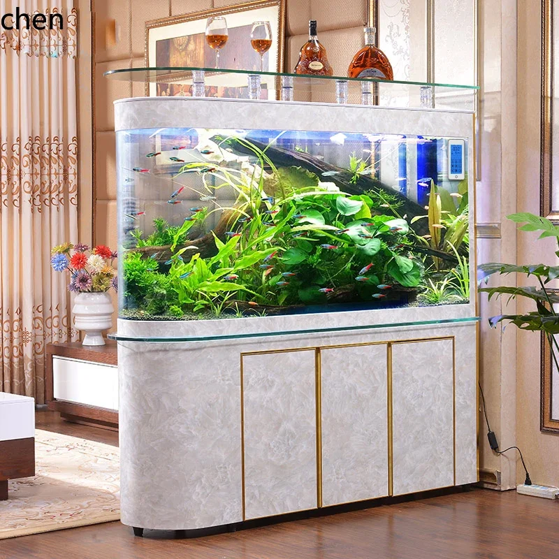 

b7- Home Living Room Fish Tank Aquarium Bullet Head Medium Ecological No Water Change Needed Bottom Filter