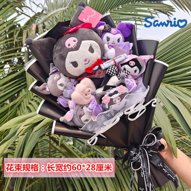 Kawaii Kuromi Cinnamoroll Mymelody Pompompurin Kawaii Cartoon Doll Bouquet Anime Cute Valentine'S Birthday Gift Toy