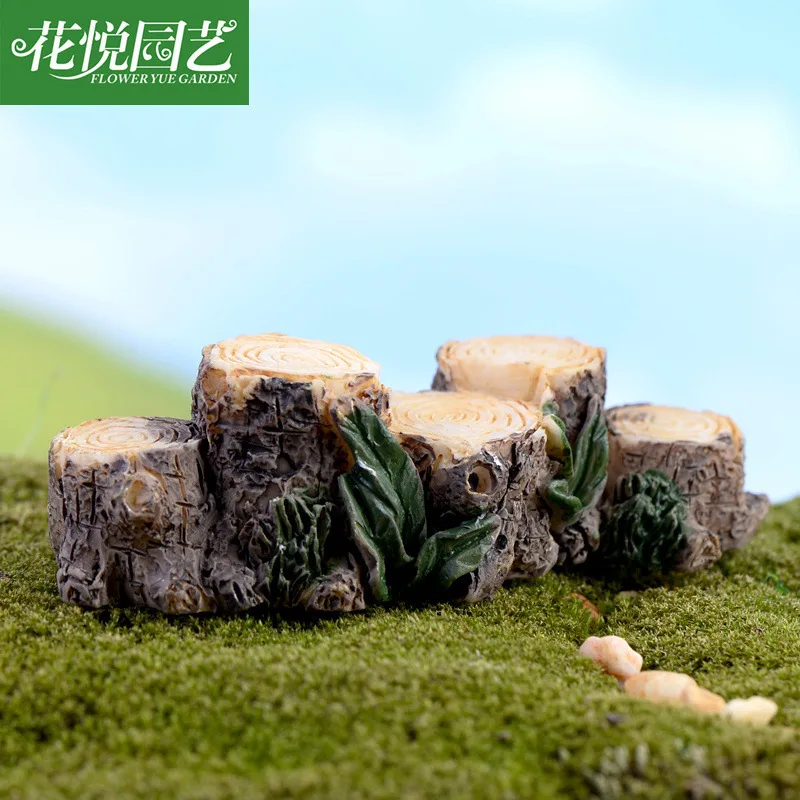 Miniature Resin Stump Bridge Craft Tree Garden Fairy Ornament Flower Pot Plant Decoration Figurine