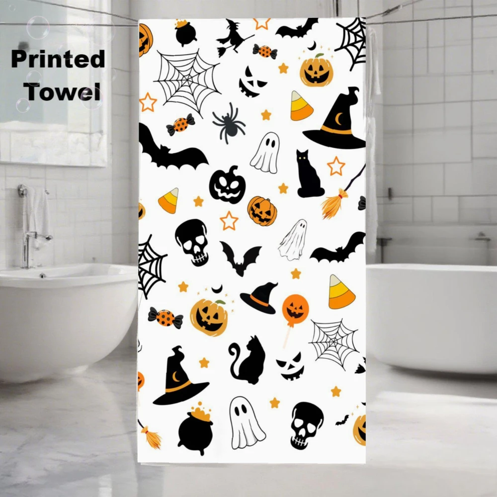 Halloween Holiday Vacation Towel Microfiber Large Beach Towel For Pool Outdoor Seaside Activities