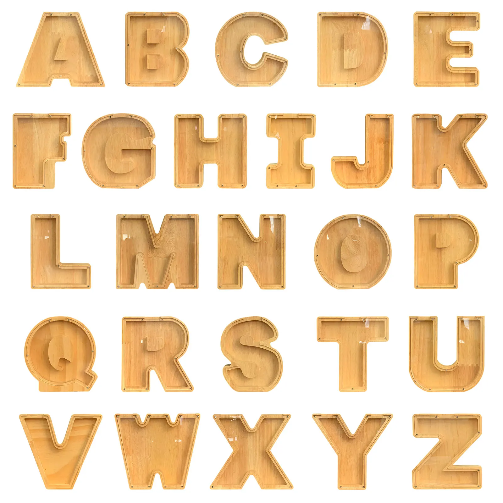 Creative Saving Box 26 English Alphabet Acrylic Non DIY Box