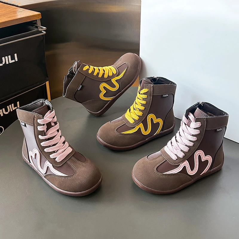 

Детские ботильоны для девочек, новинка 2023 года, осенние ботинки с дышащей подкладкой для малышей, школьная обувь в корейском стиле на мягкой подошве для девочек, ботинки