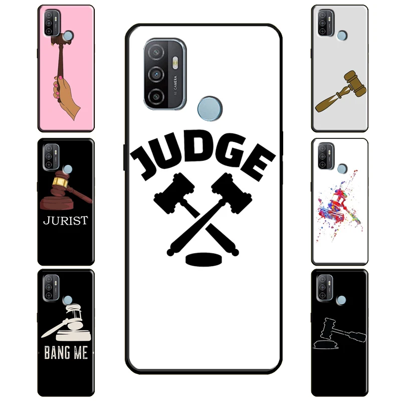 Gavel Law Judge Justice For OPPO A15 A91 A83 A53 A31 A9 A5 2020 A3S A5S A1K Find X3 Pro F5 F7 A52 A72 Phone Case