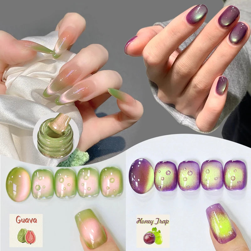 BORN PRETTY 10ml guayaba y uva Color gato Gel magnético esmalte de ojos verde arándano cuentas de vidrio Soak Off UV barniz para decoración de uñas