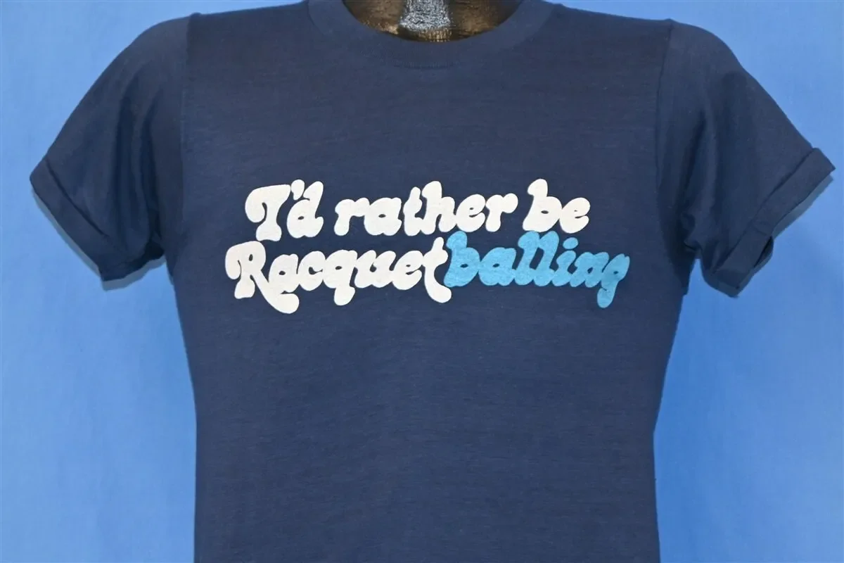 70s Id Rather Be Racquetballing Ft Lauderdale Courtrooms T Shirt Small