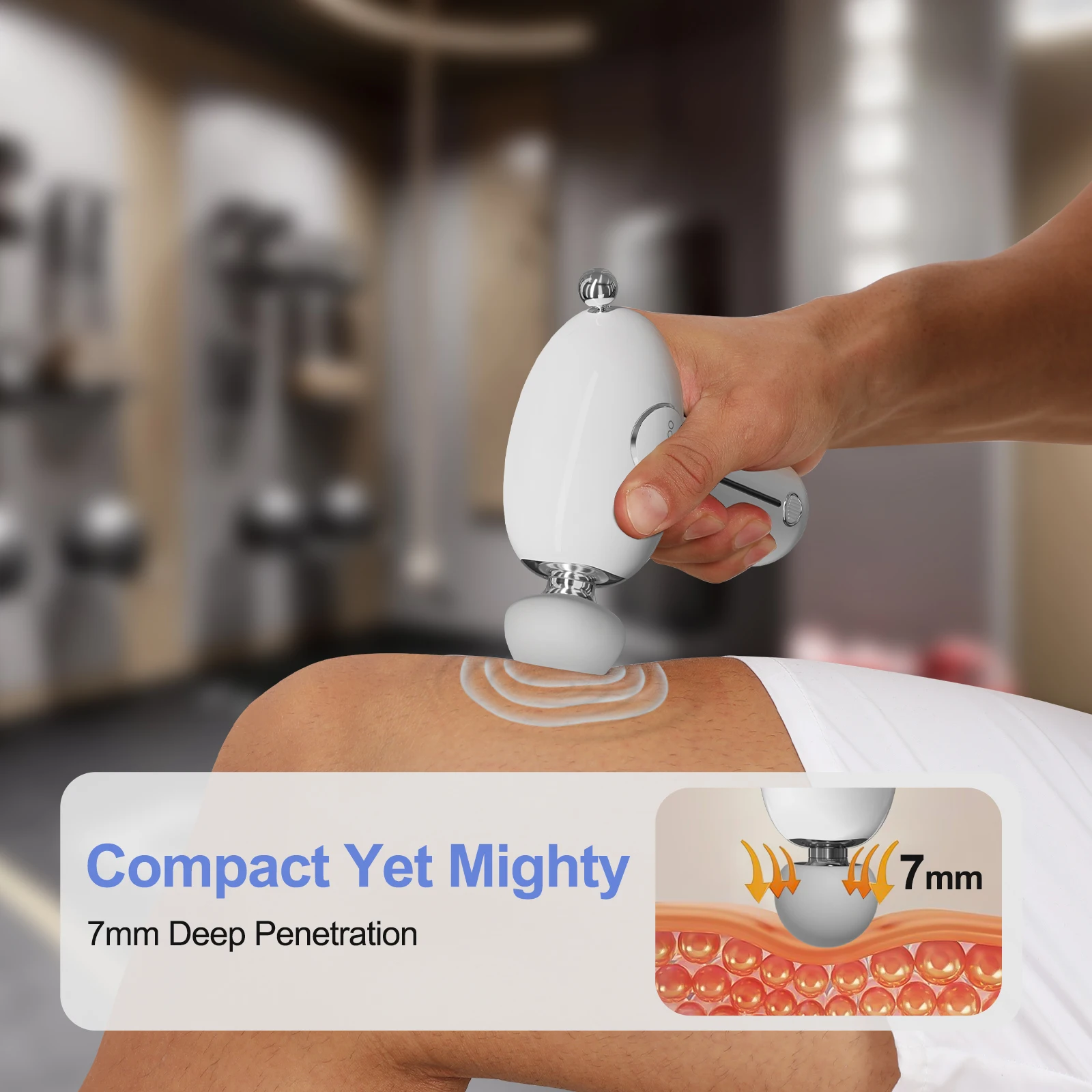 Massagepistool Deep Tissue, mini elektrische spierstimulator met warmte, handheld percussie-massageapparaat ontspannen, cadeaus voor mannen vrouwen