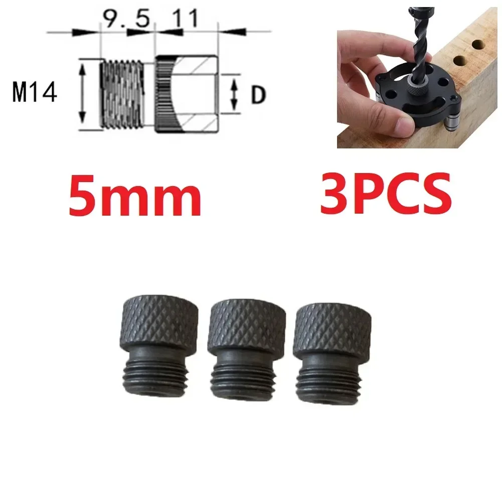 Set of 3 Drill Sleeves 5mm for M14 Dowelling Jig Woodworking Drill Guide Locator Tool High Carbon Steel Material