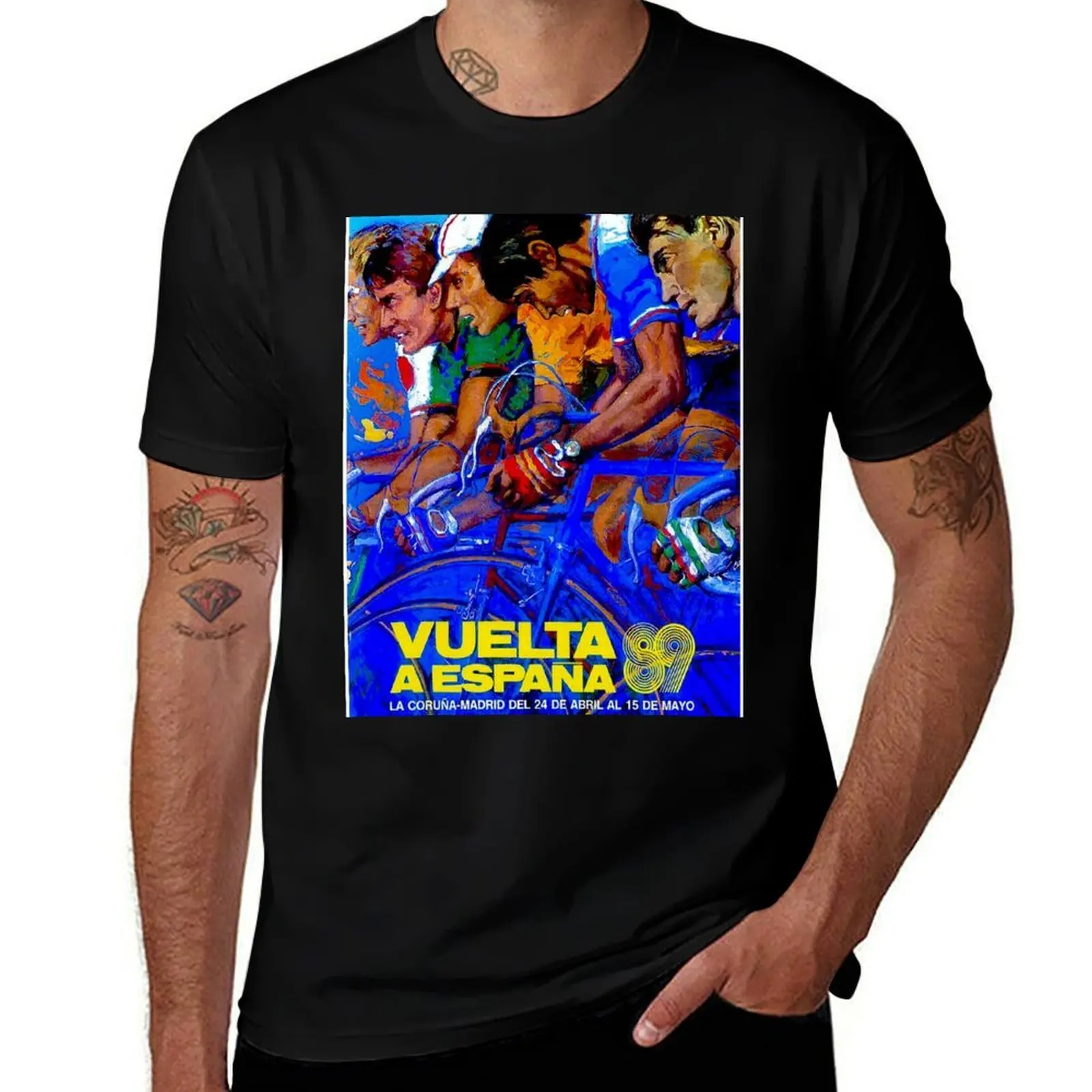 VUELTA A ESPANA : Vintage Bike Racing Advertising Print T-Shirt Work Wear Lightweight Tee T-Shirt
