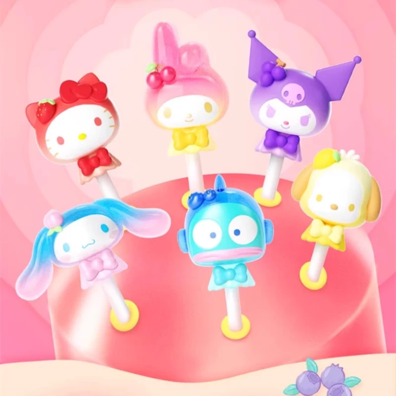 Sanrio Lollipop Series, модная слепая коробка, игрушки Kuromi My Melody Cinnamoroll, милый мини-пеллетный орнамент, подарок