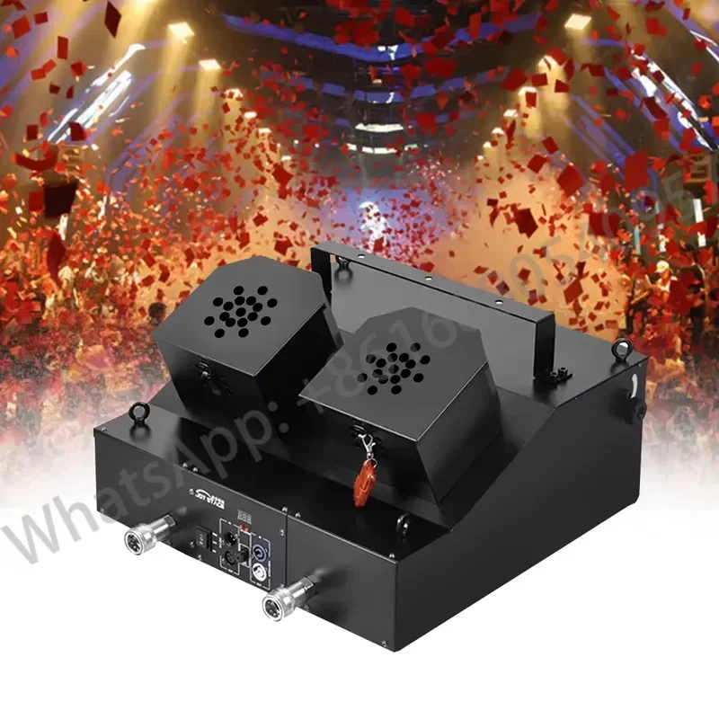 250W Electric Metal Professional Party DJ Ribbon Machine Dual Head Dedicated CO2 Dry Ice DMX512 Control Multicolor Light Fan