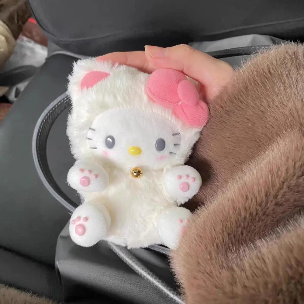 13Cm Kawaii Hello Kitty Plush Pendant for Schoolbag Genuine Plushies Sanrio Keychain Stuffed Animals Plush Plush Toys Girl Gift