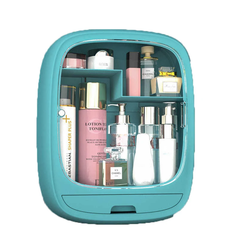 Hole-Free Wall-Mounted Makeup Organizer Box Cosmetics Jewelry Nail Polish Medicine Rangement Case Bathroom Dressing Storage Rack