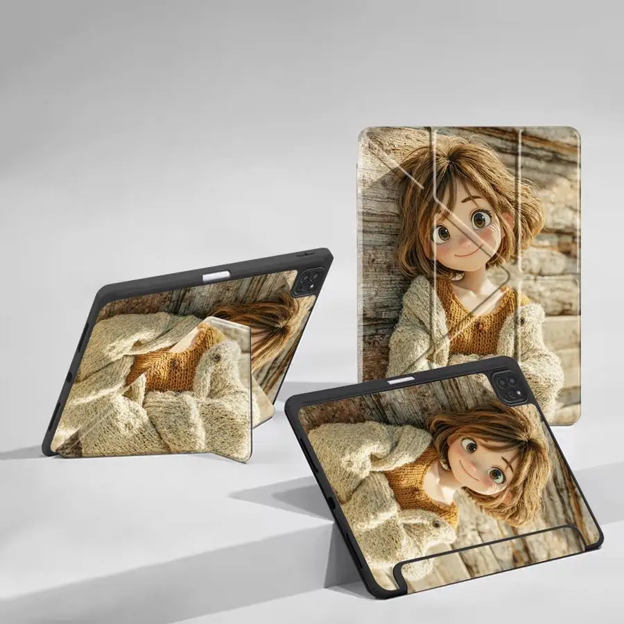 

Чехол-подставка для планшетов iPad Pro 11-го, 10-го, 9-го, 8-го, 7-го поколений, 12.9 дюймов, Mini 6, 7, Air 4, 5, M3, M2, 1, 2, M4, 11 дюймов, Pro 2025, для девочек