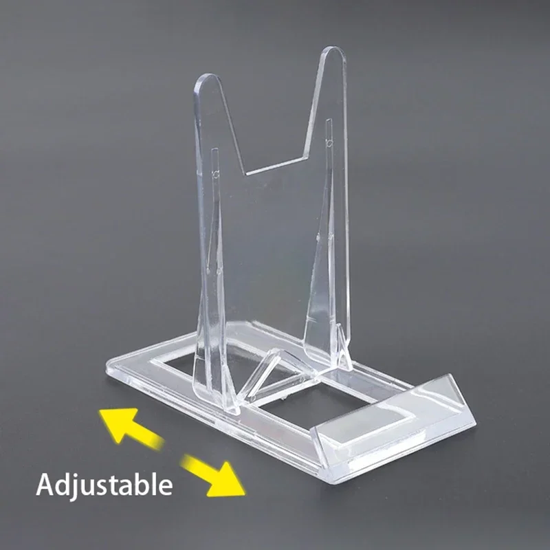 10pcs Clear Adjustable Sliding Display Stand Post Card Plate Cell Phone Jewelry Picture Movable Collection Art Exhibition Rack