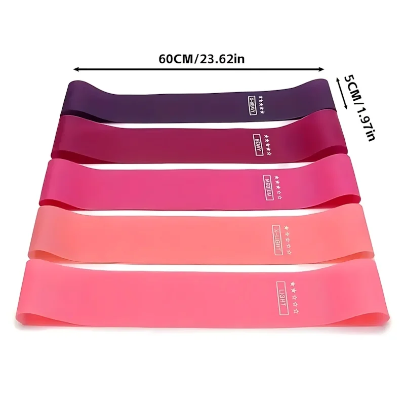 5 Piece Exercise Resistance Bands, Latex Loop Set. For Strength Training, Home & Travel image 6