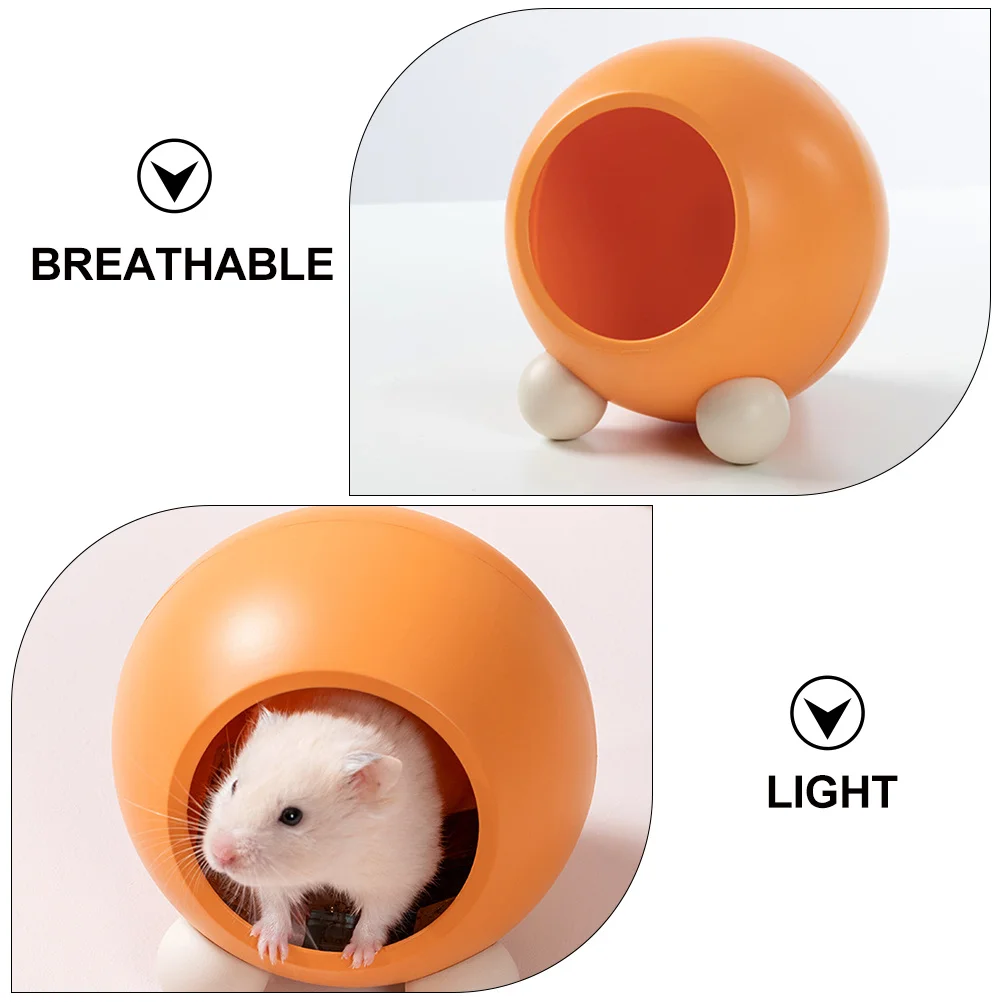 

Small Pet Orange Hamster Warm Nest Plastic Hideout Chinchillas Shelter Comfortable Indoor Pet Winter Nest