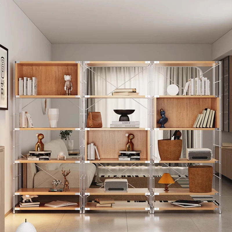 Bibliothèque minimaliste moderne et robuste avec structure en métal