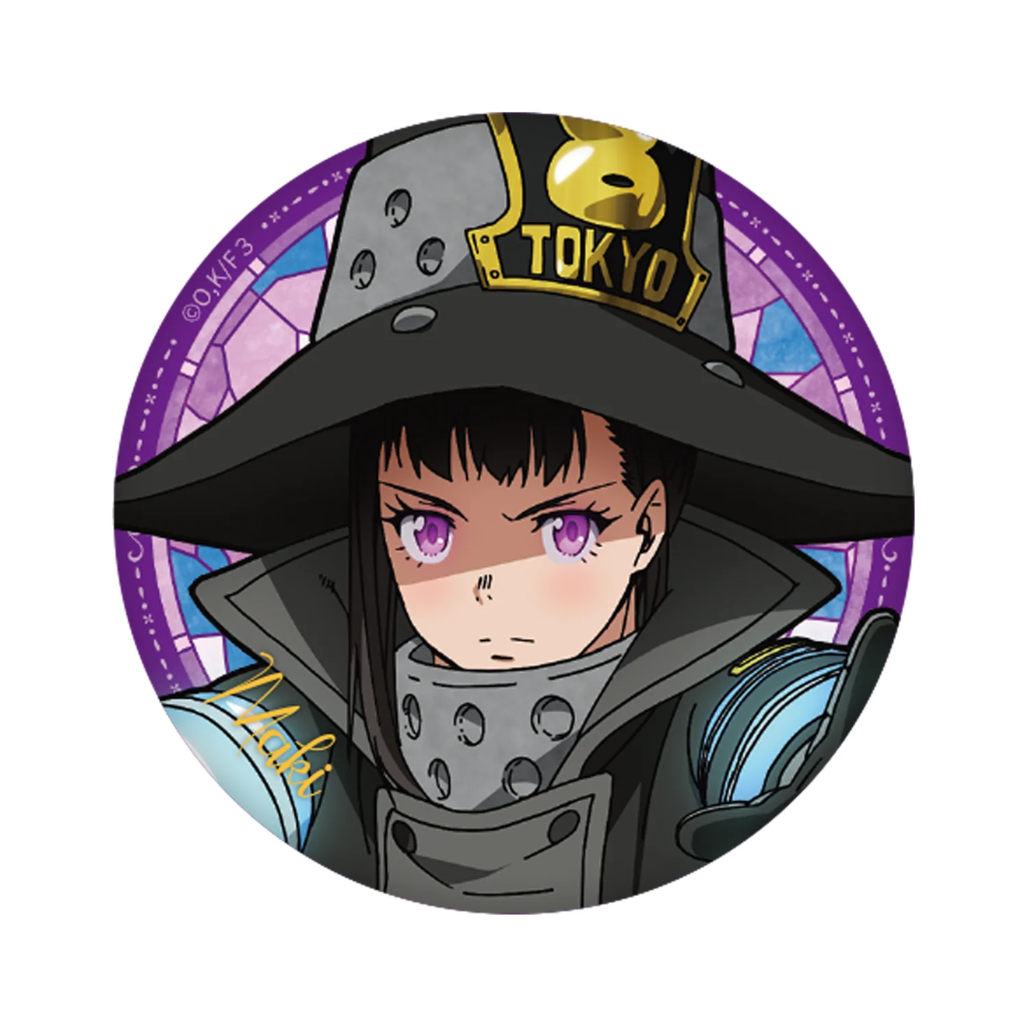 58 مللي متر أنيمي قوة النار شينرا كوساكابي آرثر بويل أكيراتو أوبي تأثيري حلي شارة دبوس SPTE صفيح بروش الدعامة عيد الميلاد جيلف