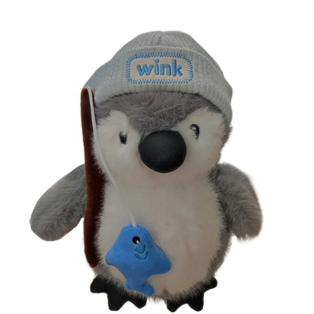 Kawaii Flauschiger Pinguin Umarmung Fisch Interaktive handgemachte Chef Pinguin Cartoon Collection Pinguin Maler Gefüllte Partyzubehör