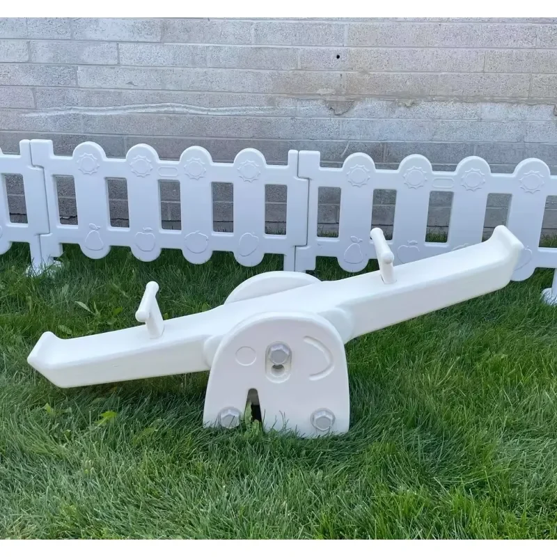 White Soft Seesaw Balance Beam for Kids Amusement Park Party Rental Equipment Durable Plastic Playground Toy for Children