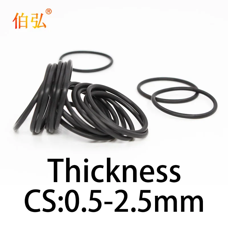 O-ring thickness 0.5/2.5mm CS NBR Nitrile sealing temperature resistant gasket rubber ring complete in specifications