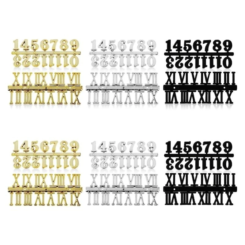 1 Set Clock Numbers Plate DIY Arabic Roman Numeral Mechanism Wall Clock Part