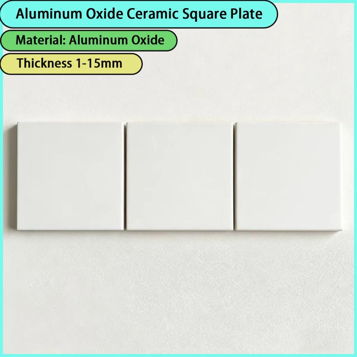 1-15mm thick alumina ceramic square plate is used for electronic appliances, mechanical wear-resistant parts, aerospace, etc