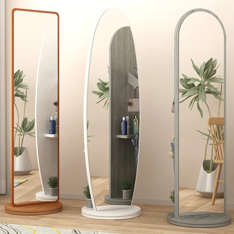 

Dressing Mirror, Full Body Floor Mirror, Family Girl Bedroom, Rotatable with Hanger, Large Mirror