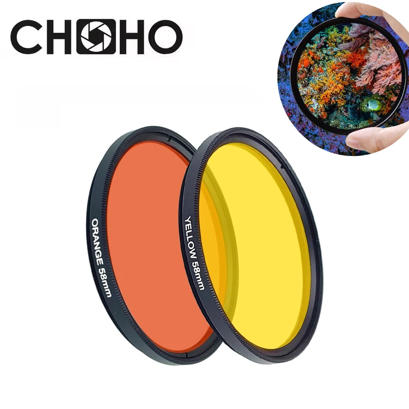 Filter Color Filtors Yellow Orange Seawater Fish Tank Coral 49MM 52MM 58MM 67MM 77MM 82MM for Canon Nikon Sony DSLR Camera