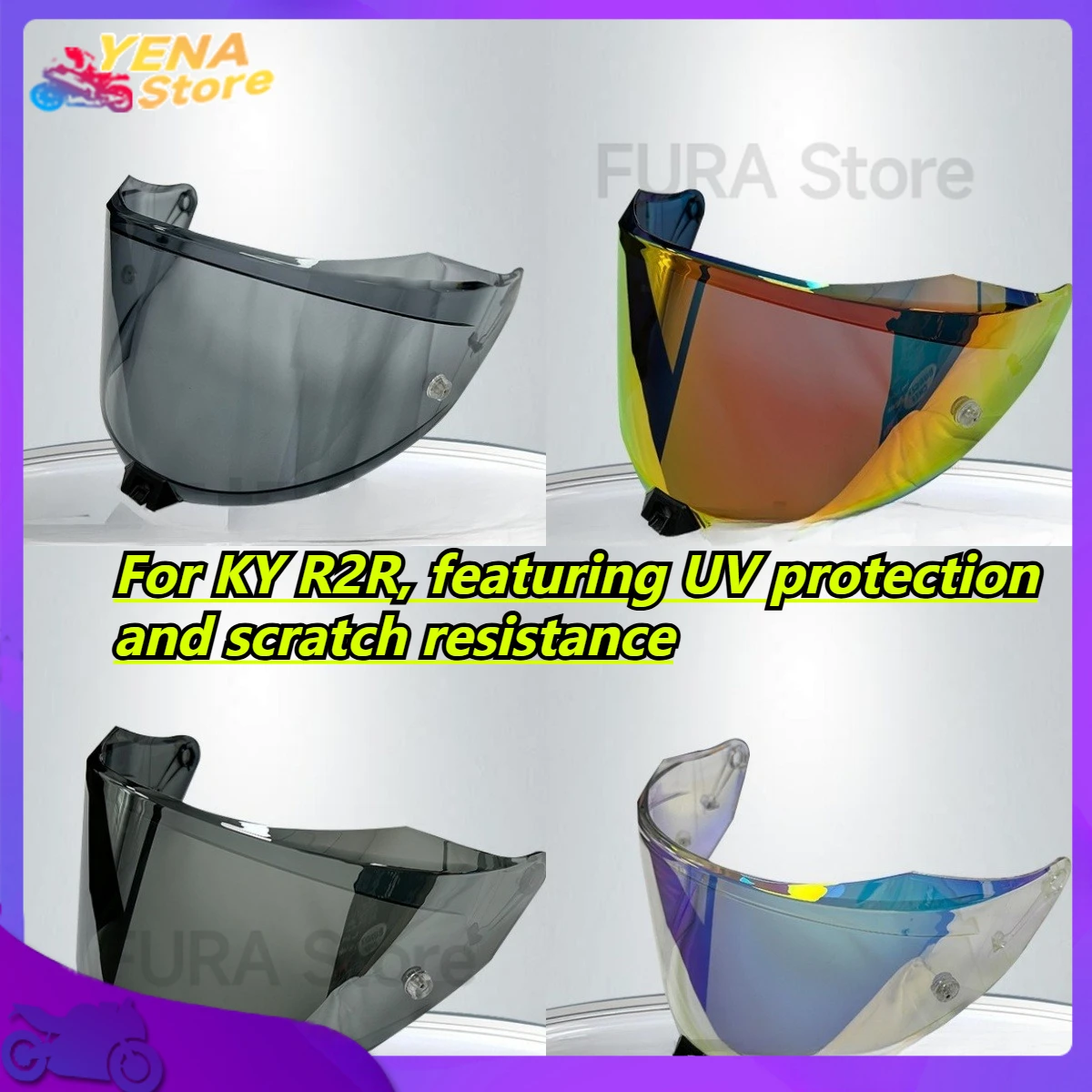 

Sunshade lens replacement for KY R2R, featuring UV protection and scratch resistance, for motorcycle accessories for windscreen