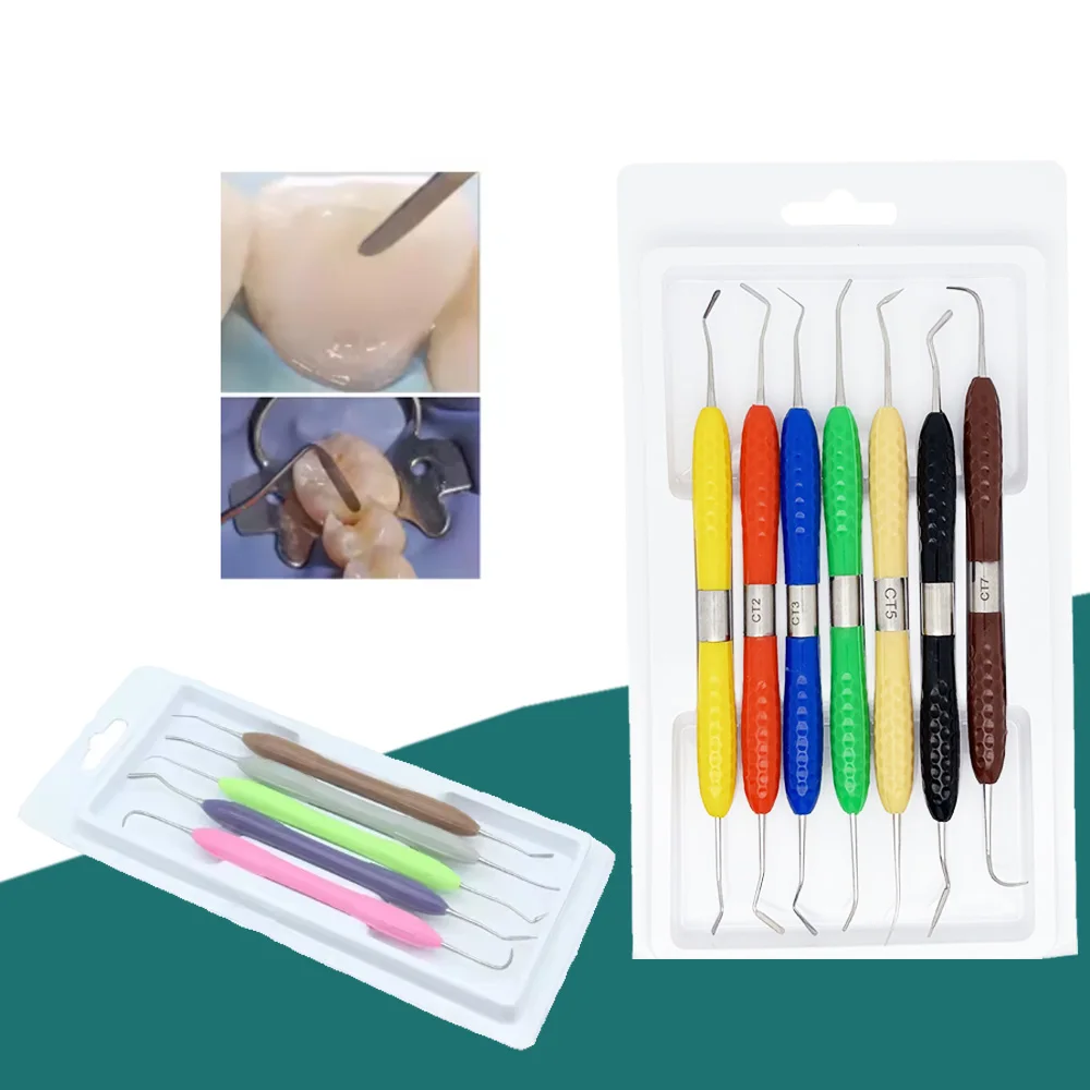 

Dental Resin Application Spatula Aesthetic Restoration Knife for Composite Filling Repair Tools with Silicone Handle